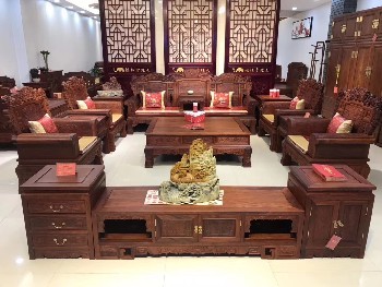 品質(zhì)之選 福林堂紅木11件套大果紫檀緬甸花梨木沙發(fā)，客廳的東方雅韻